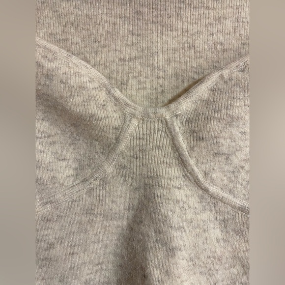 Aritzia Wilfred Wool Blend Greer Sweetheart Bustier Cream Sweater Size Small - Picture 4 of 14